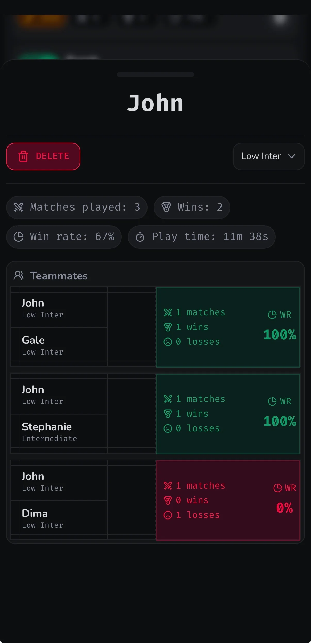 Shuttl mobile players edit screen